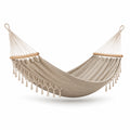 Amaca in cotone beige con frange