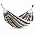 Amaca in cotone a righe beige e blu 200 x 150 cm