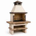 Barbecue in Cemento e Mattoni Refrattari Beige 160x65x215 cm