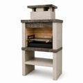Barbecue in pietra e metallo per cottura outdoor