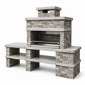 Barbecue in Pietra e Acciaio Inox per Esterni 100x60x200 cm