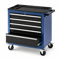 Carrello portautensili in acciaio blu e nero con 5 cassetti