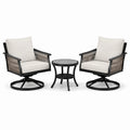 Set da giardino in metallo nero con cuscini chiari