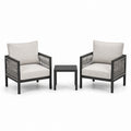 Set da Giardino in Alluminio e Corde con Cuscini Beige